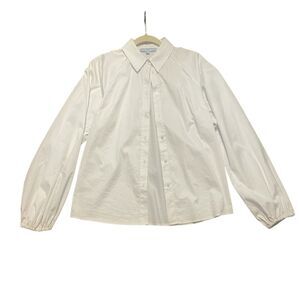 Antonio Melani Puff sleeve White Button Up Blouse